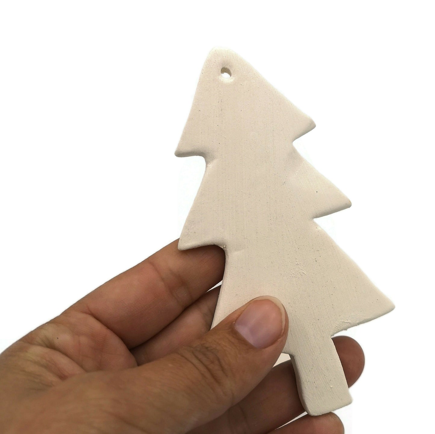 Set Of 2 DIY Ceramic Christmas Tree Ornaments Craft Kit, Unpainted Ceramic Bisque Ready To Paint - Ceramica Ana Rafael