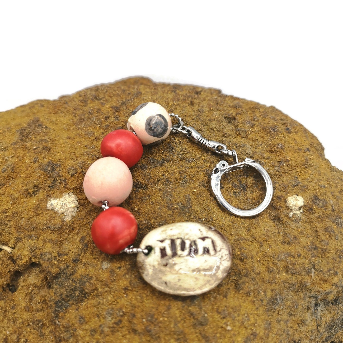 MUM KEYRING, CERAMIC Keychain For Women, Cute Clay Keychain Accessories For Mama - Ceramica Ana Rafael