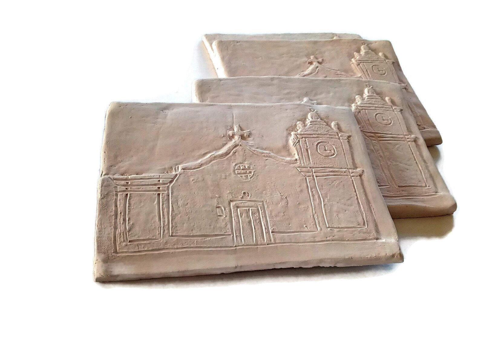 BLANK CERAMIC TILES, Portuguese Church high relief Tile, Decorative Art Tiles U Paint, Unpainted Ceramic Bisque Ready To Paint - Ceramica Ana Rafael