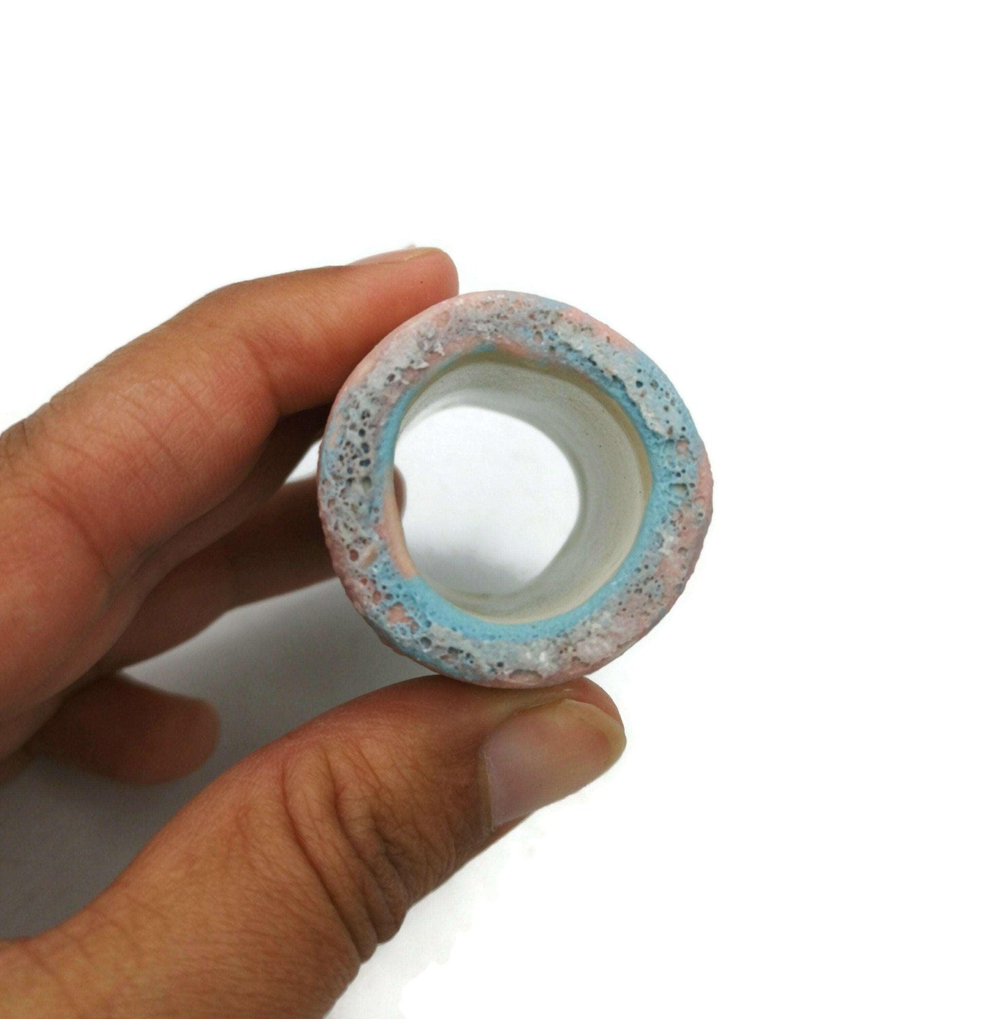 1Pc Extra Large Macrame Beads Handmade Ceramic Beads Oversized Large Hole Tube Beads