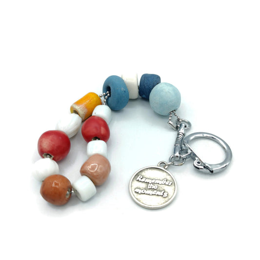 inspirational quote boho keychain accessories aesthetic, clay keychains cute, best friend gift for women - Ceramica Ana Rafael