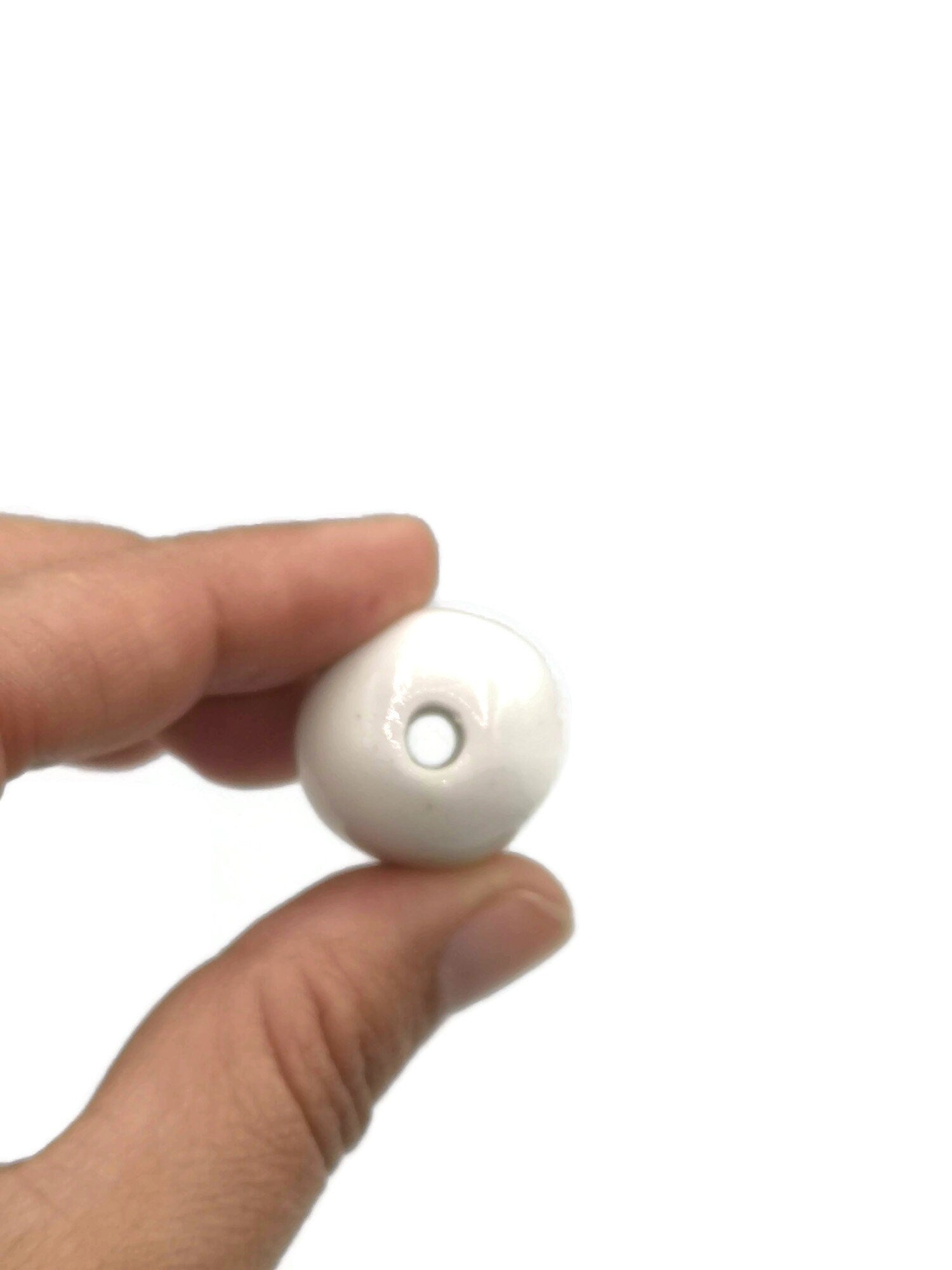 5 Pc 20mm Handmade Ceramic Beads For Jewelry Making, Large Hole Macrame Beads, Unique Clay Beads Artisan Craft Supplies - Ceramica Ana Rafael