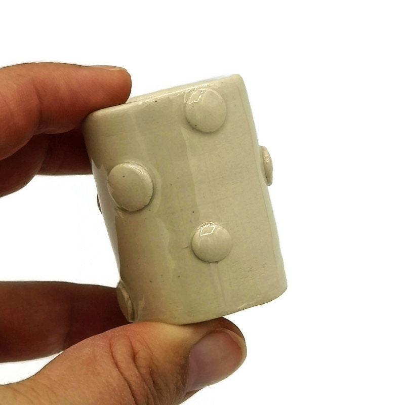 1Pc Extra Large Macrame Beads Handmade Ceramic Beads Oversized Large Hole Tube Beads - Ceramica Ana Rafael