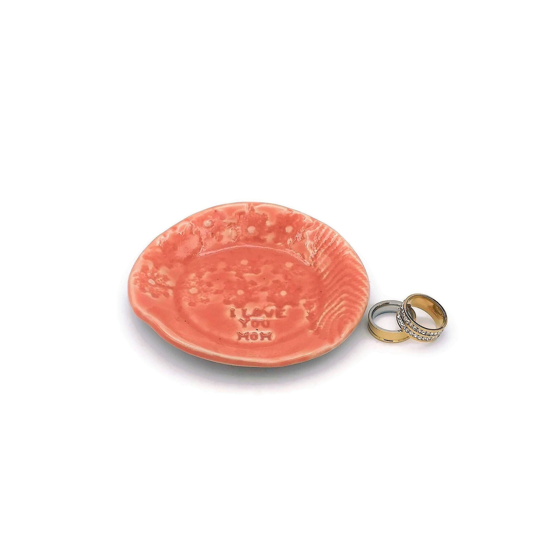 Ring Holder Dish, I love You Mom Gift From Daughter, Small Key Dish Best Gifts For Her, Custom Birthday Gift - Ceramica Ana Rafael
