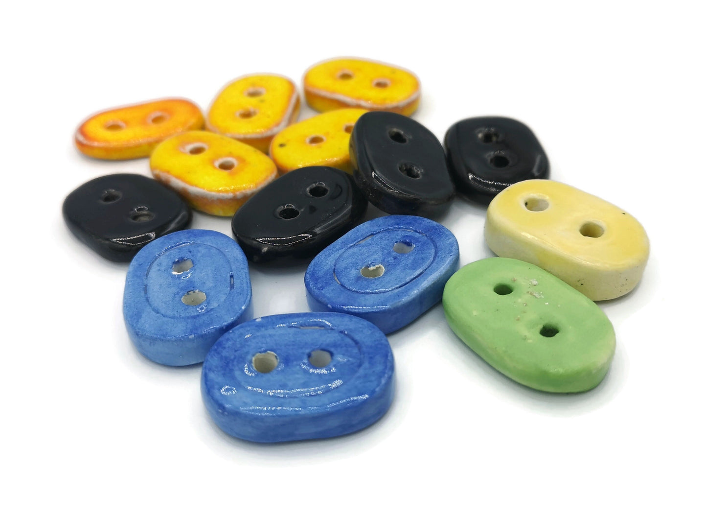 Set Of 14 Unique Sewing Buttons, Elegant Upholstery Buttons, Sewing Supplies And Notions For Crafts Cute Lot For Jewelry Making - Ceramica Ana Rafael