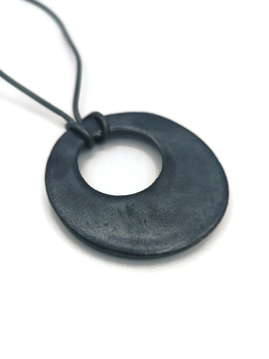 bohemian pendant for chain, large pendant for necklace, ceramic pendant handmade, Easter Basket Stuffer Men, clay pendant for jewelry making - Ceramica Ana Rafael