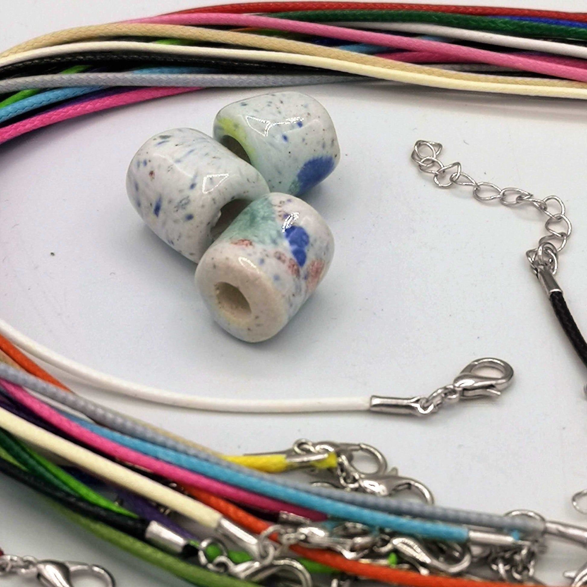 1Pc Ceramic Macrame Beads With Large Hole For Jewelry Making, Clay Tube Beads for Bracelets, dreadlock beads braid accessories