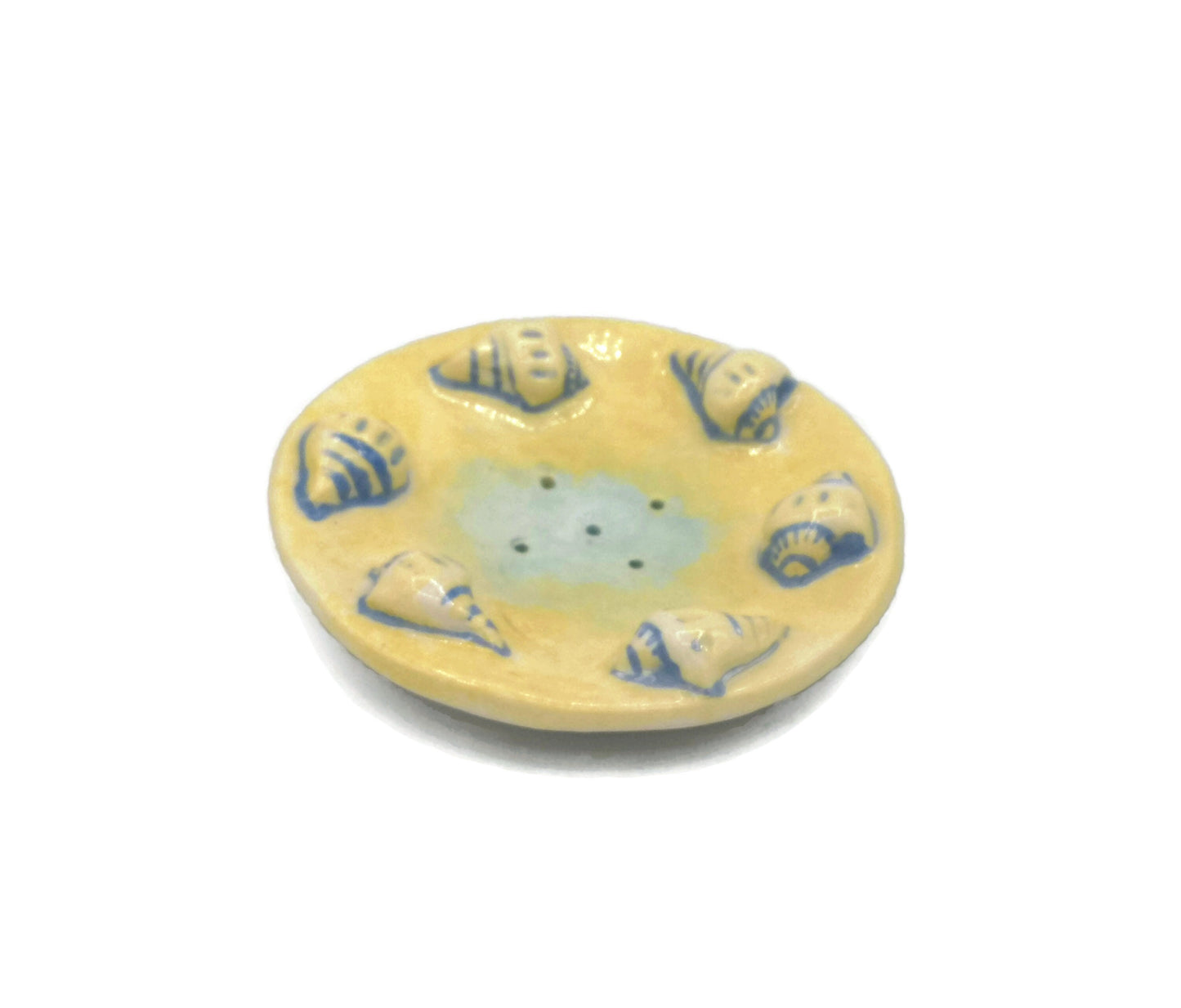 Self Draining Soap Dish, Sea Life Soap Dish, Beach Themed Dish Soap Holder, Pottery Bathroom Accessories - Ceramica Ana Rafael