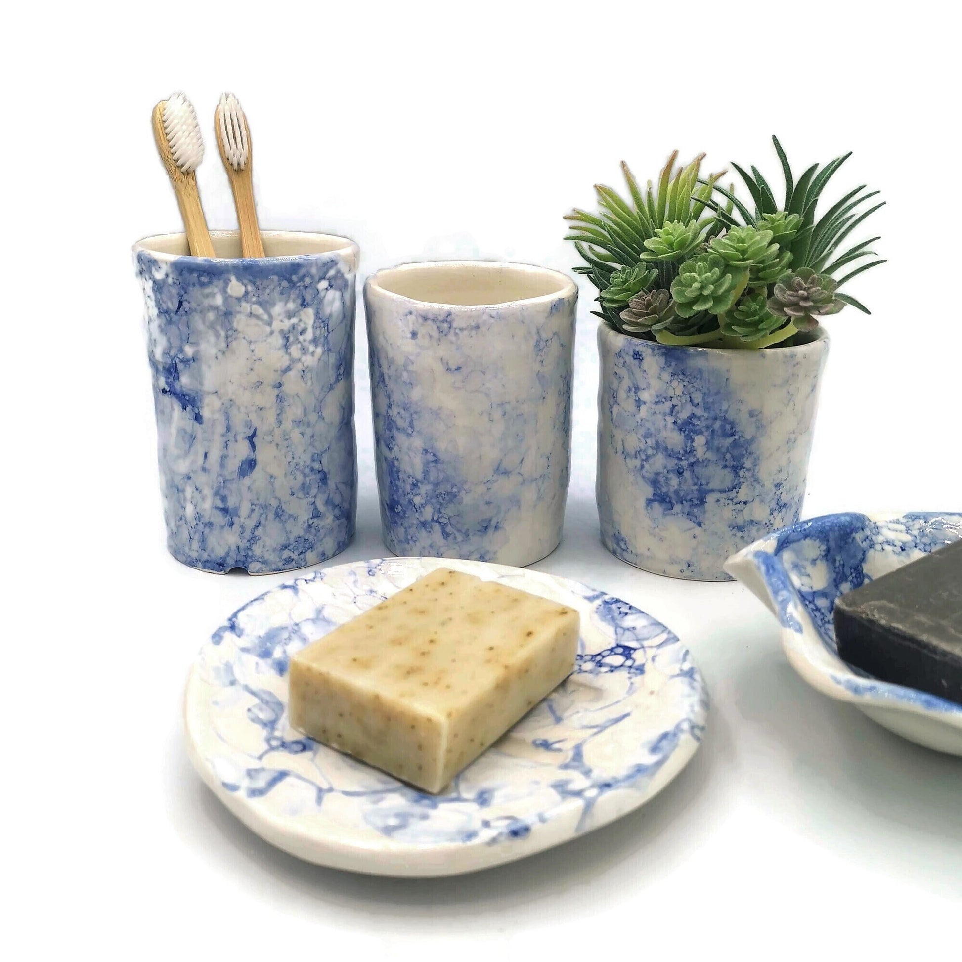 TOOTHBRUSH HOLDER, CERAMIC Tumbler, Utensil Holder, Desk Organizer For Pencil And Pen, Toothbrush Cup - Ceramica Ana Rafael