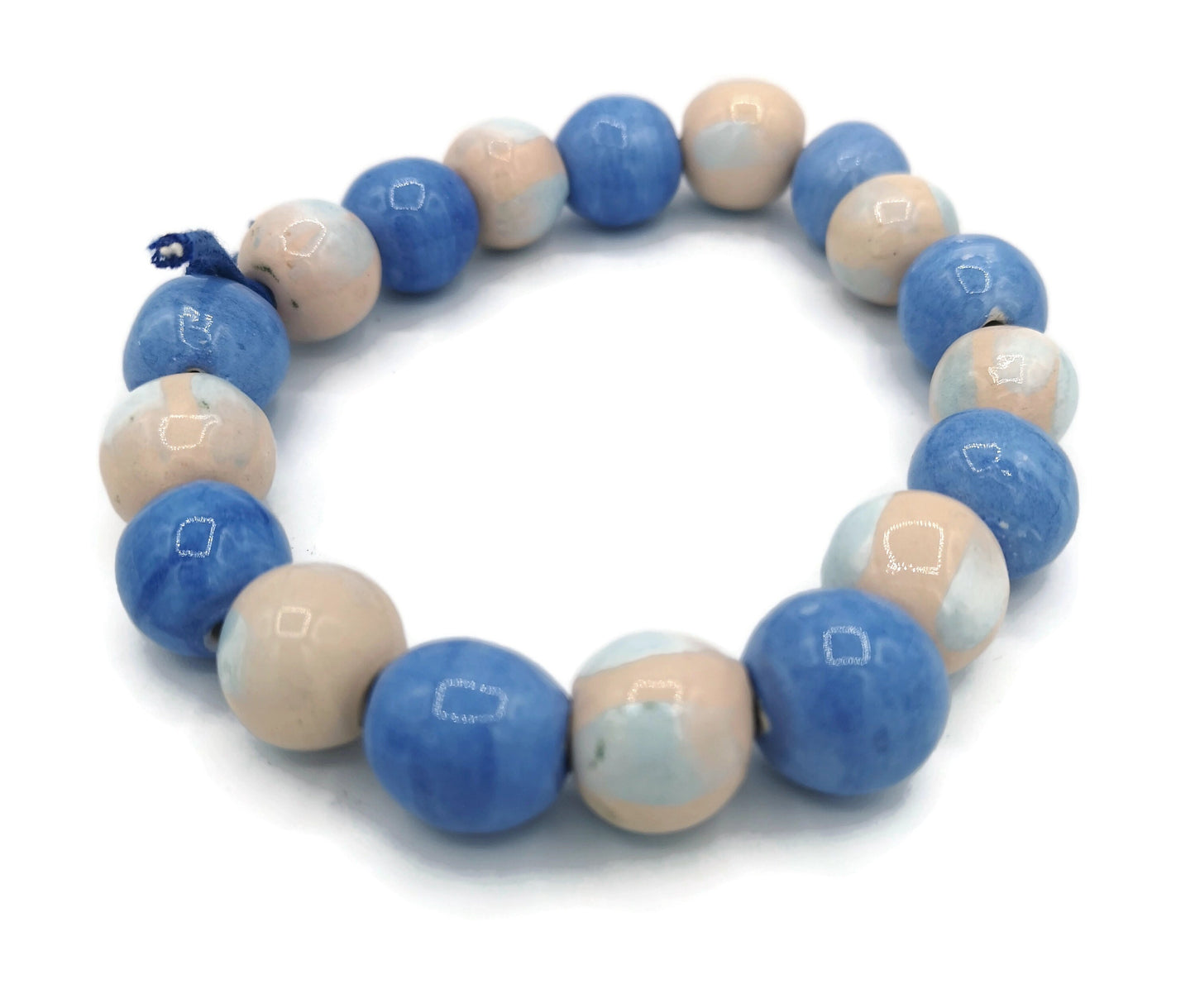 Handmade Ceramic Beads For Jewelry Making, Set Of 18 Mixed Decorative Round Shape Pastel Beads For Crafting, Assorted Beads Unique - Ceramica Ana Rafael