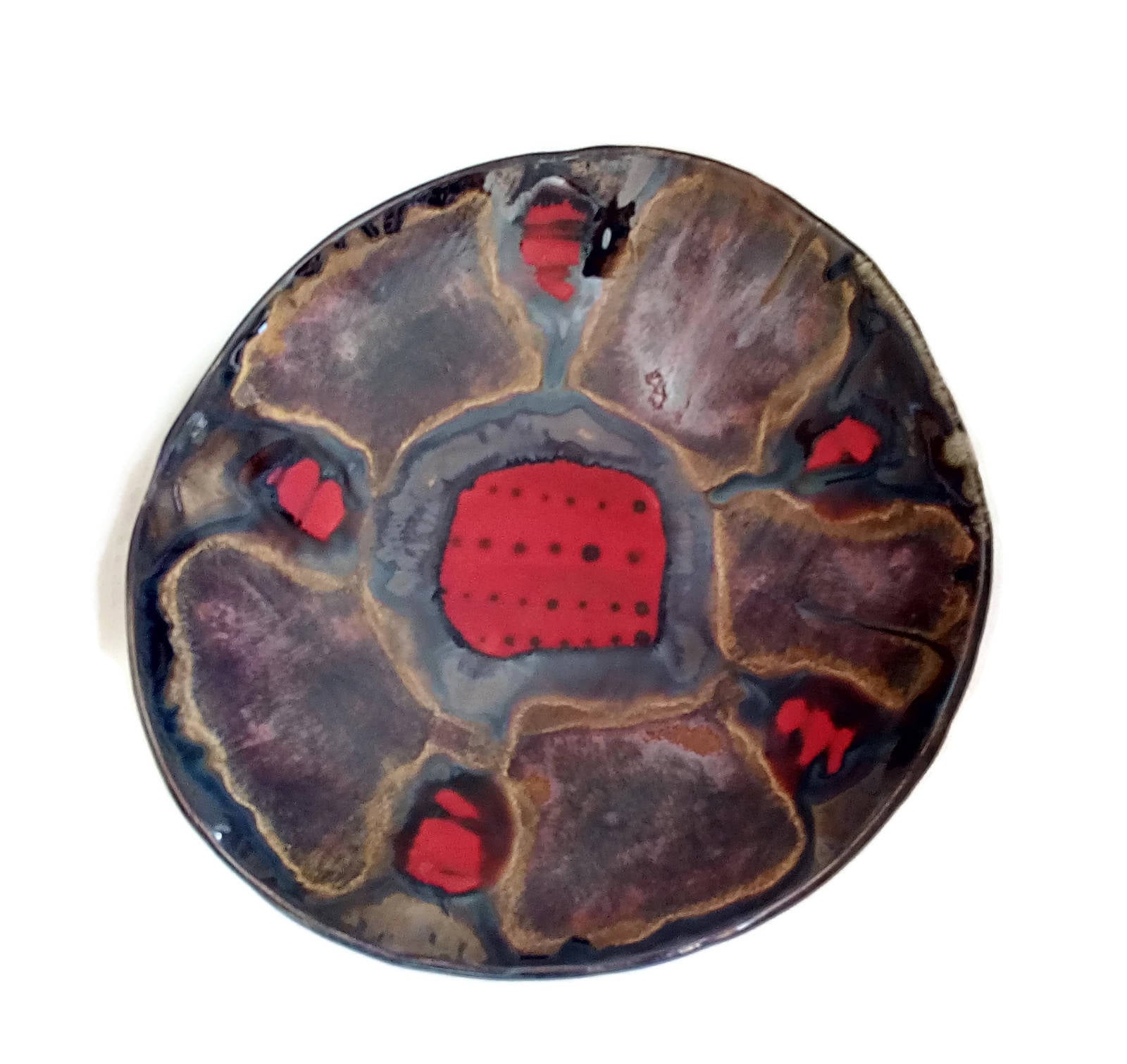 Decorative Plate For Display, Abstract ceramic plate wall decor, 9th anniversary for her, Mothers Day Gift Fro Daughter, Best Gifts For Her - Ceramica Ana Rafael