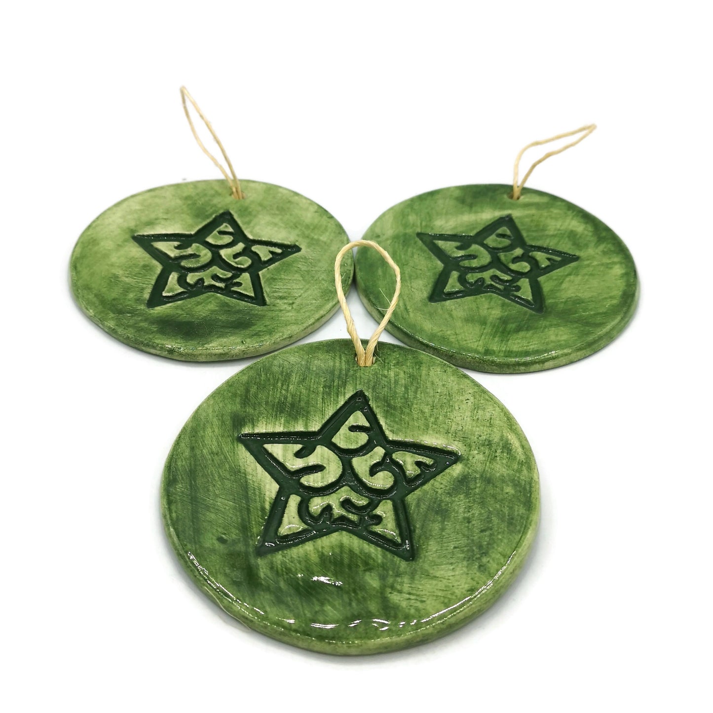 Small Star Wall Hanging, Retro Christmas Ornaments Decor Gift For Mom, Best Sellers Handmade Ornaments, Christmas Tree Star, Porcelain Star - Ceramica Ana Rafael