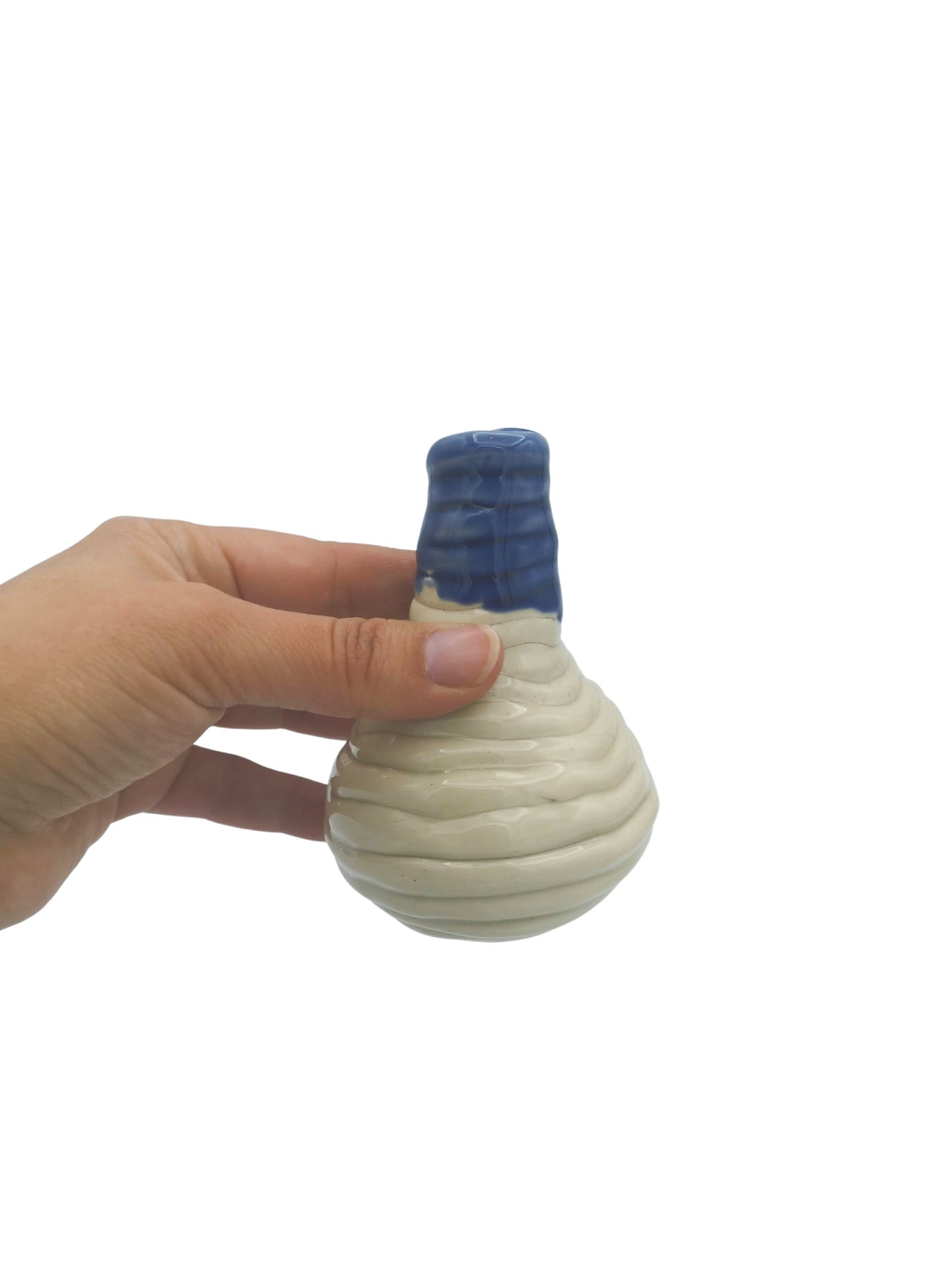 Handmade Ceramic Vase, Abstract Textured Mid Century Moden Sculptural Vase for Flowers, Unique Artisan Office Desk Accessories for Women - Ceramica Ana Rafael