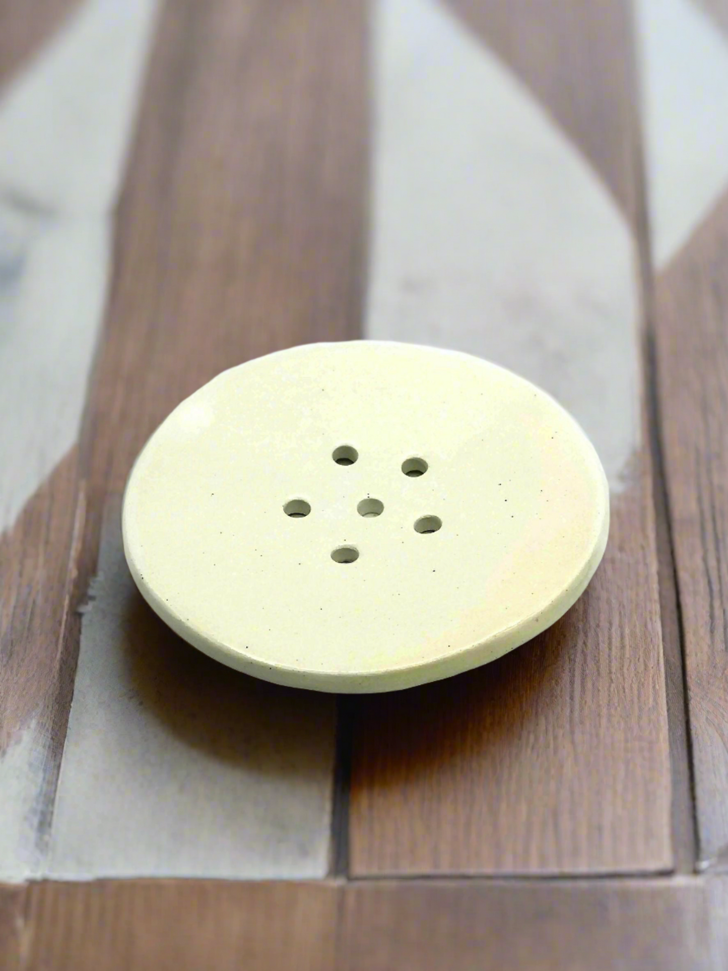 Handmade White Clay Soap Dish with Drain | Sustainable Bathroom Accessory