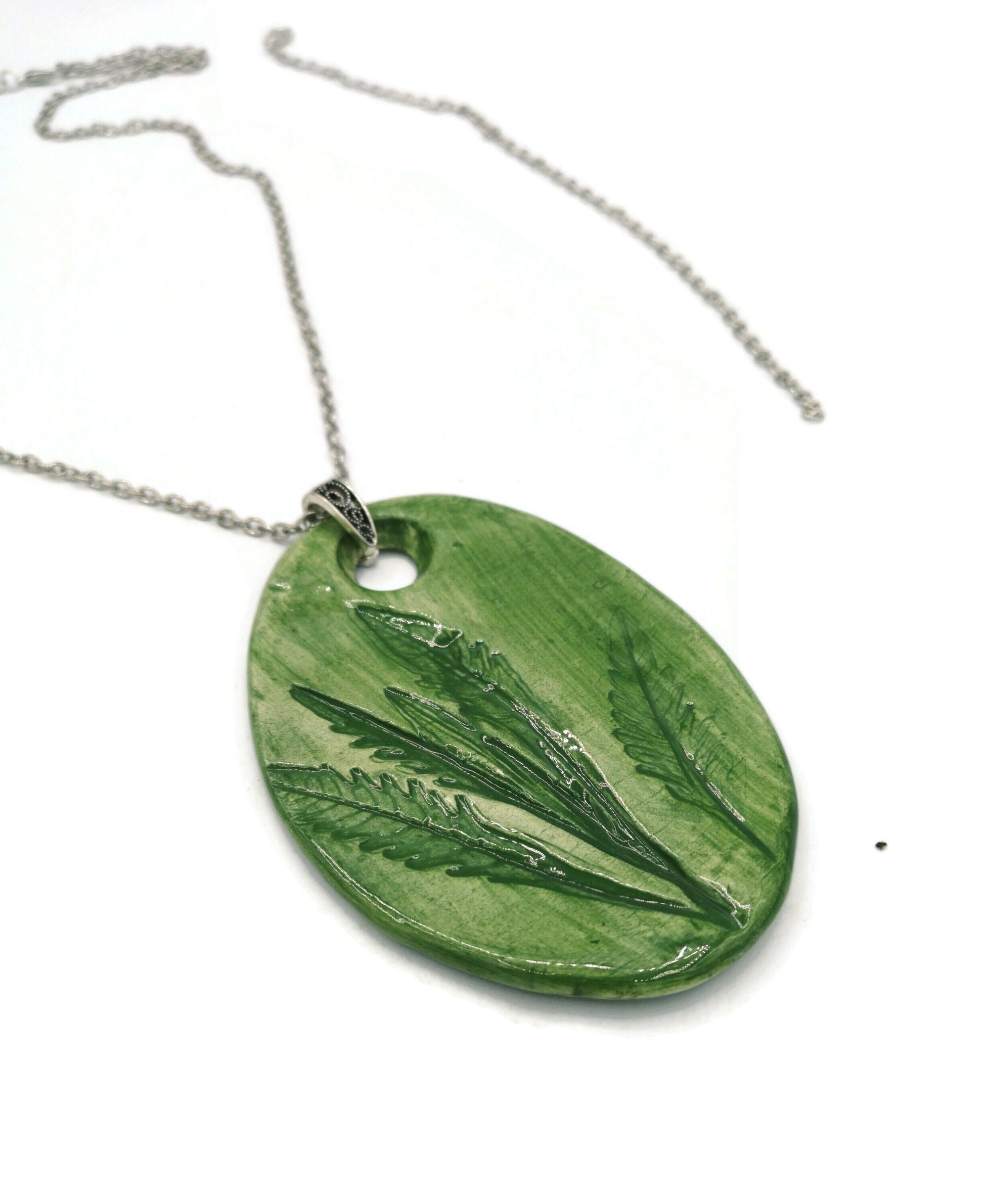 Large Lavender Pendant Necklace For Women, Plant Lover Gift, Aesthetic Necklace Mom Birthday Gift From Daughter, Statement Necklace - Ceramica Ana Rafael