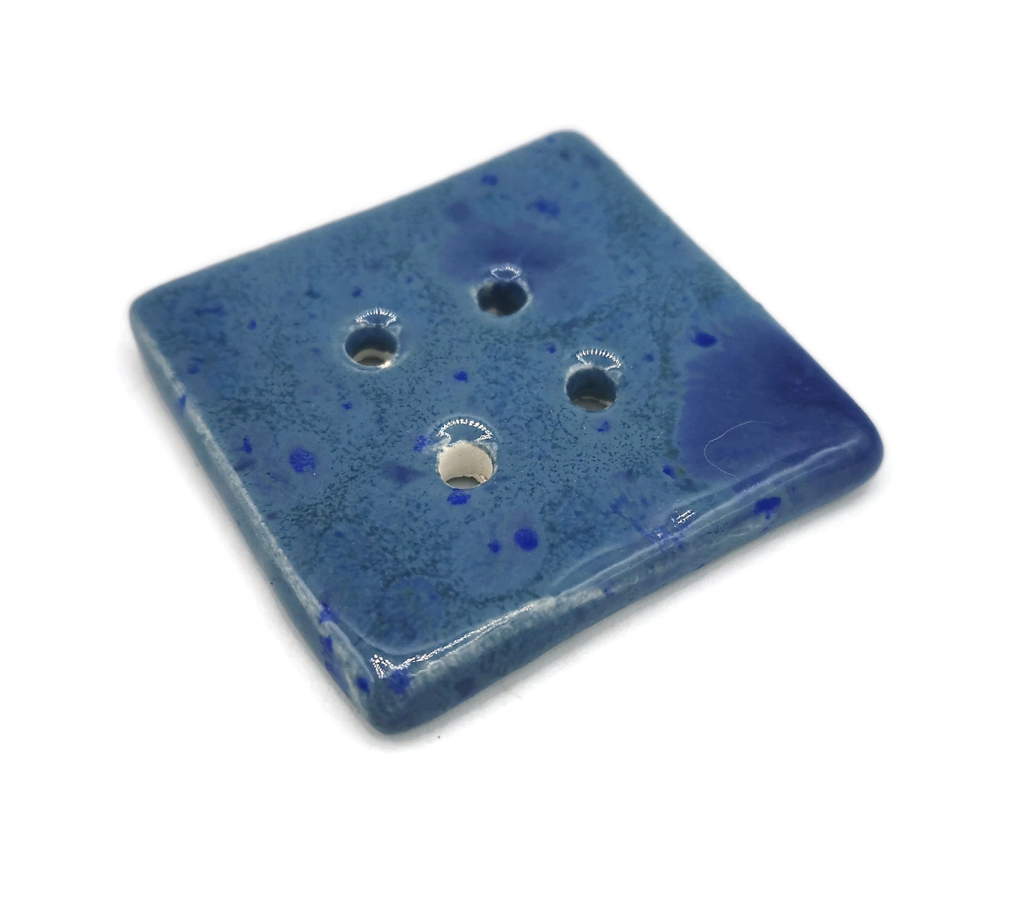 Large Square Buttons, Handmade Ceramic Button, Fancy Sewing Buttons Big, Oversized Flat Buttons Decorative For Jacket, Blouse Or Coat - Ceramica Ana Rafael