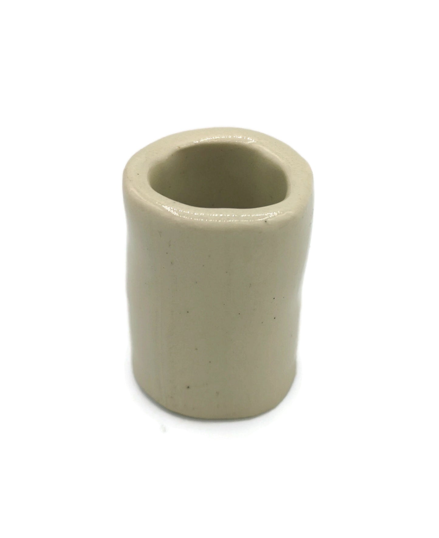 Beige Stoneware Handmade Napkin Rings Set Of 4 Napkin Holder, Host Gift, Best Housewarming Gift First Home For Women, Artisan Ceramic Tubes - Ceramica Ana Rafael