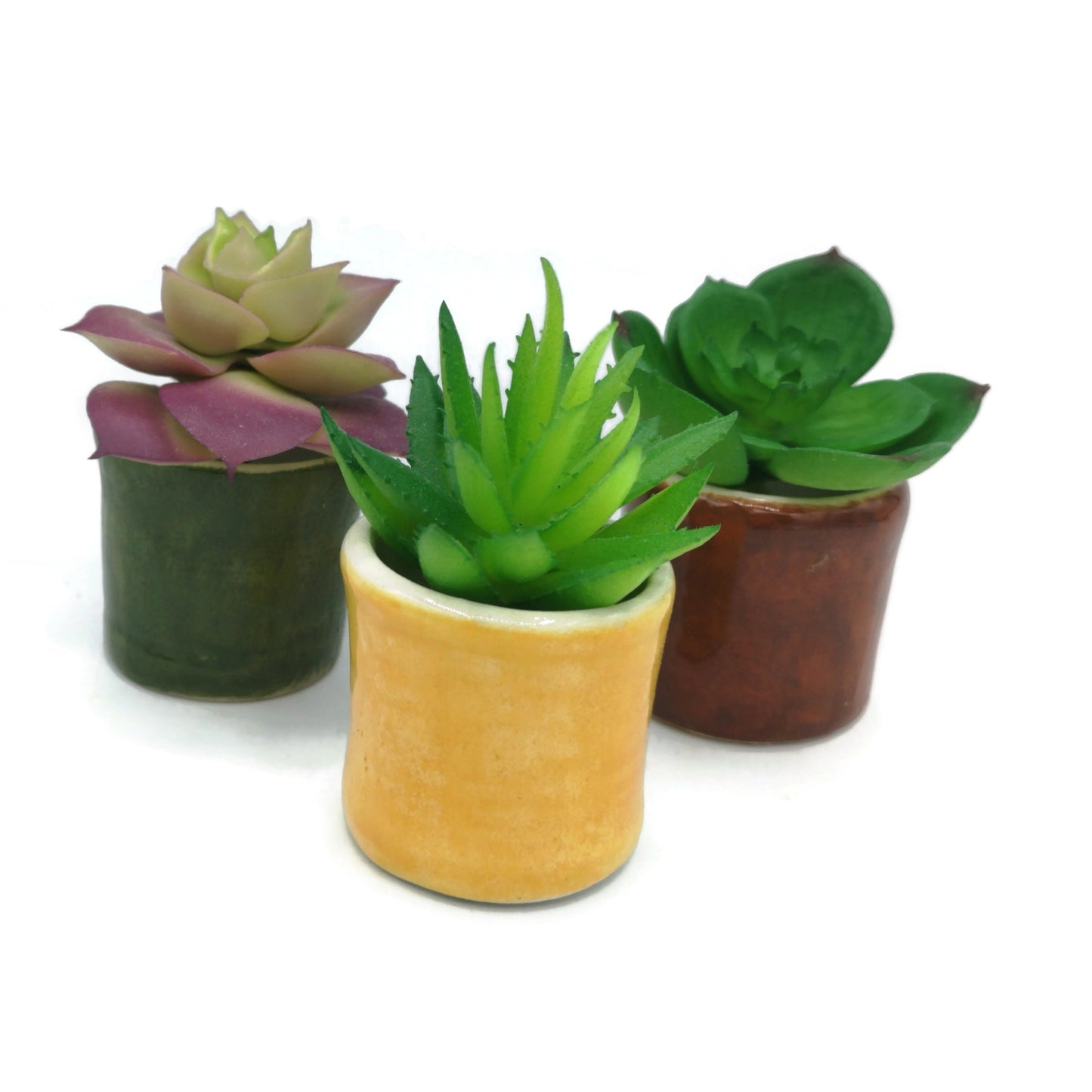 small succulent pot set, plant dad gift, handmade ceramic vase, sister birthday gifts ideas, office desk accessories for women, best - Ceramica Ana Rafael
