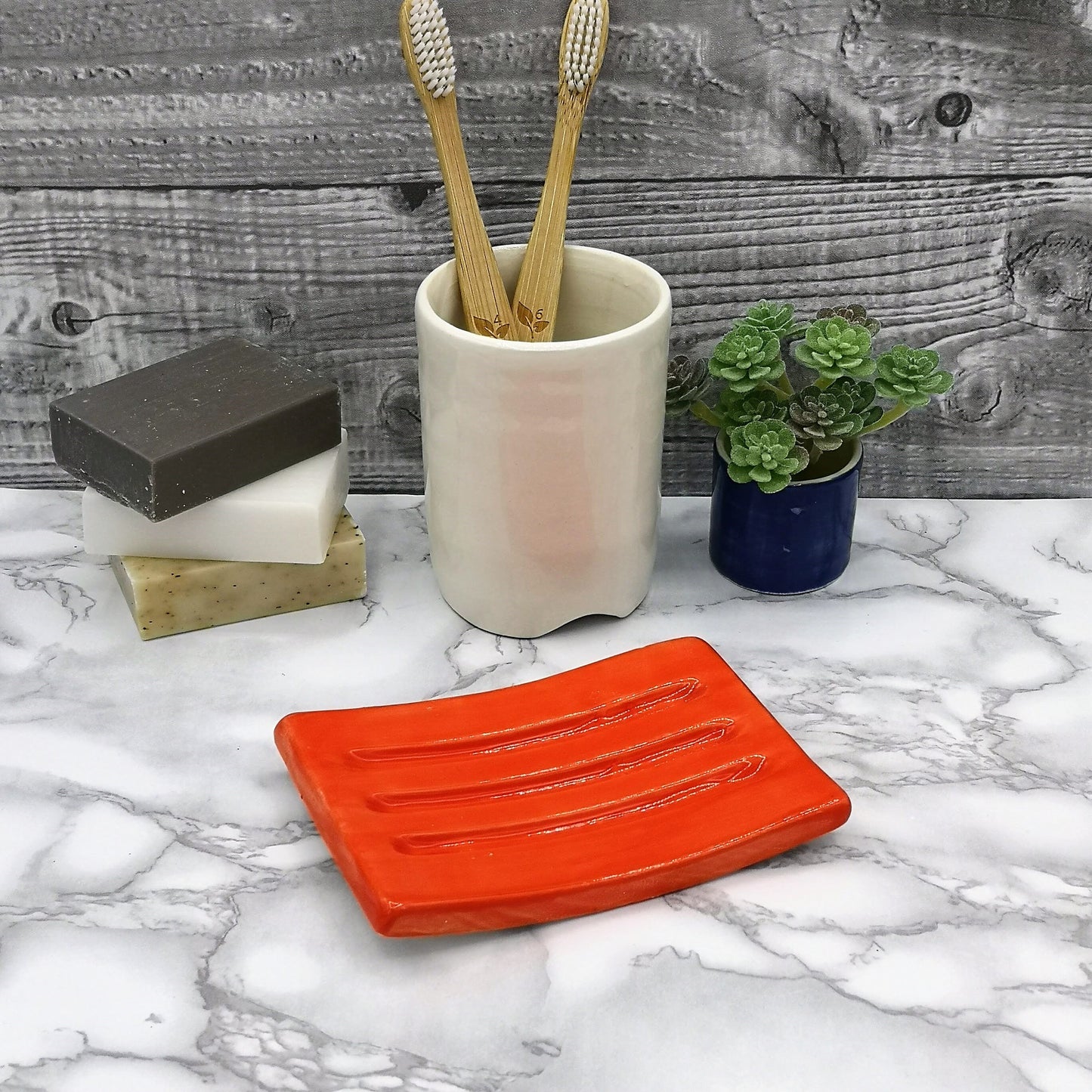 BATHROOM SOAP SAVER, Handmade Ceramic Soap Dish Tray, Rectangle Drain Dish Soap Gift For Her, Sustainable Soap Dish Bathroom Accessories - Ceramica Ana Rafael