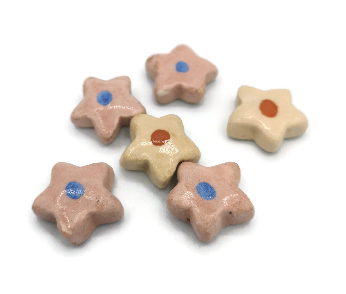 CUTE CABOCHONS, CERAMIC Jewelry Making Set of 6 Assorted 20mm Flatback Cabochon, Clay Beads Without Hole, Unique Gift For Mom - Ceramica Ana Rafael