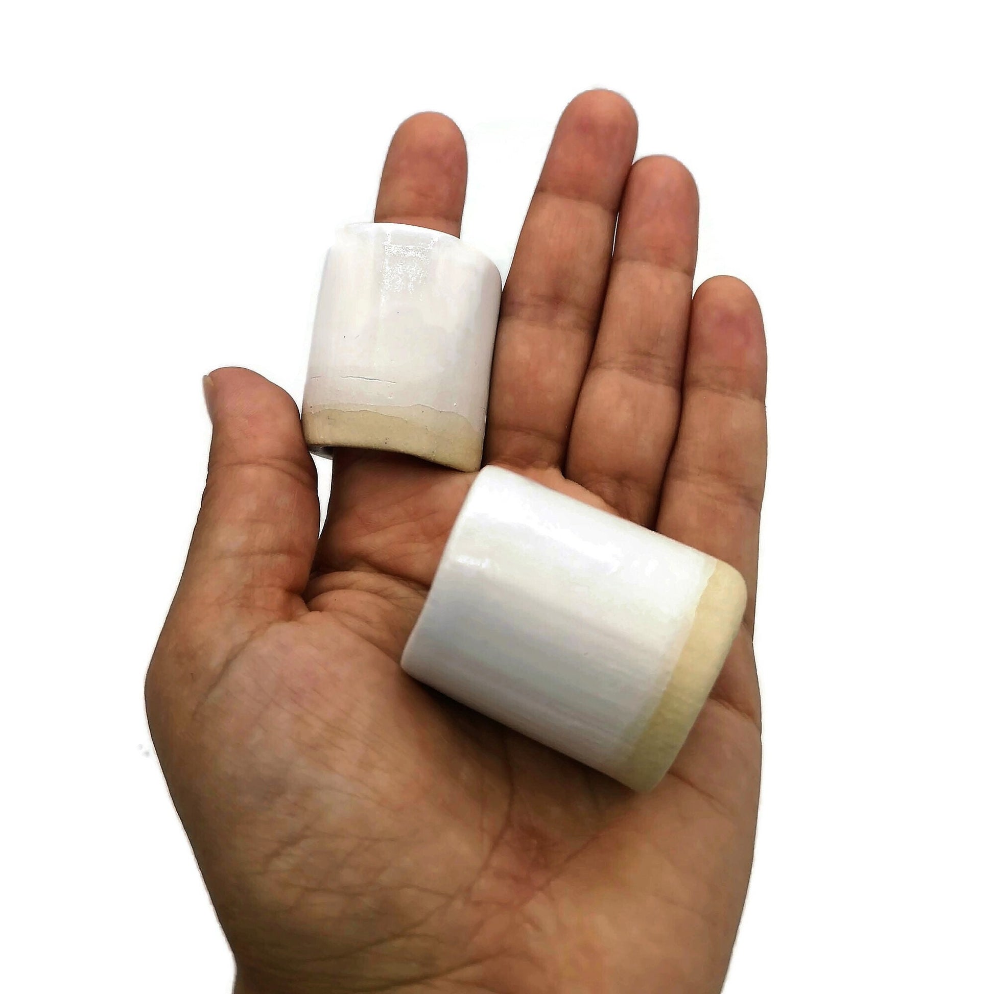 LARGE TUBE BEADS, 1 Pc Unique Clay Beads For Macrame, 35mm Long Ceramic Beads, Decorative Craft Beads With Large Hole - Ceramica Ana Rafael
