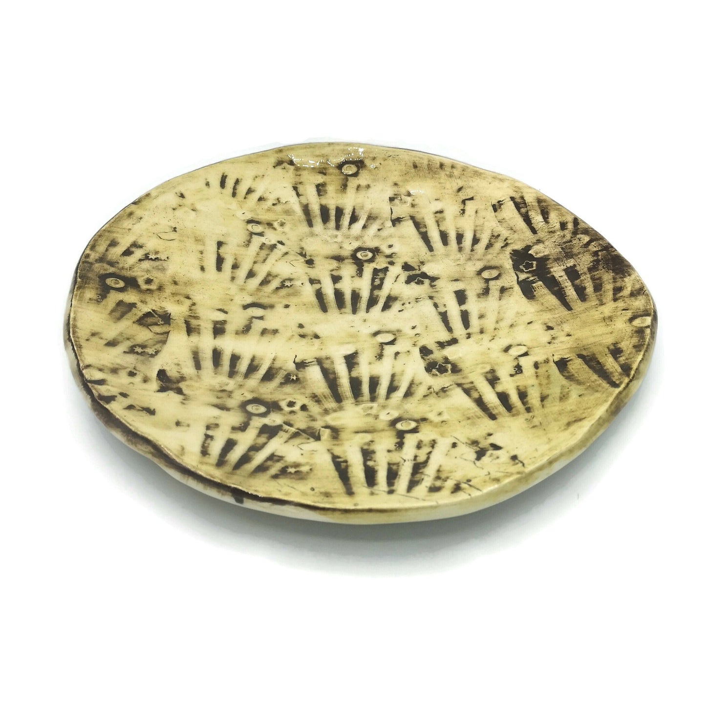 rustic plates for display, pottery plates handmade ceramic plate wall decor, mom birthday gifts from daughter - Ceramica Ana Rafael