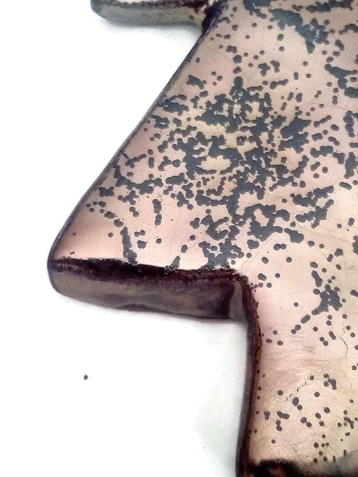 1Pc Handmade Ceramic Golden Christmas Tree Wall Hanging, Hand Painted Christmas Ornament, Secret Sister Gifts