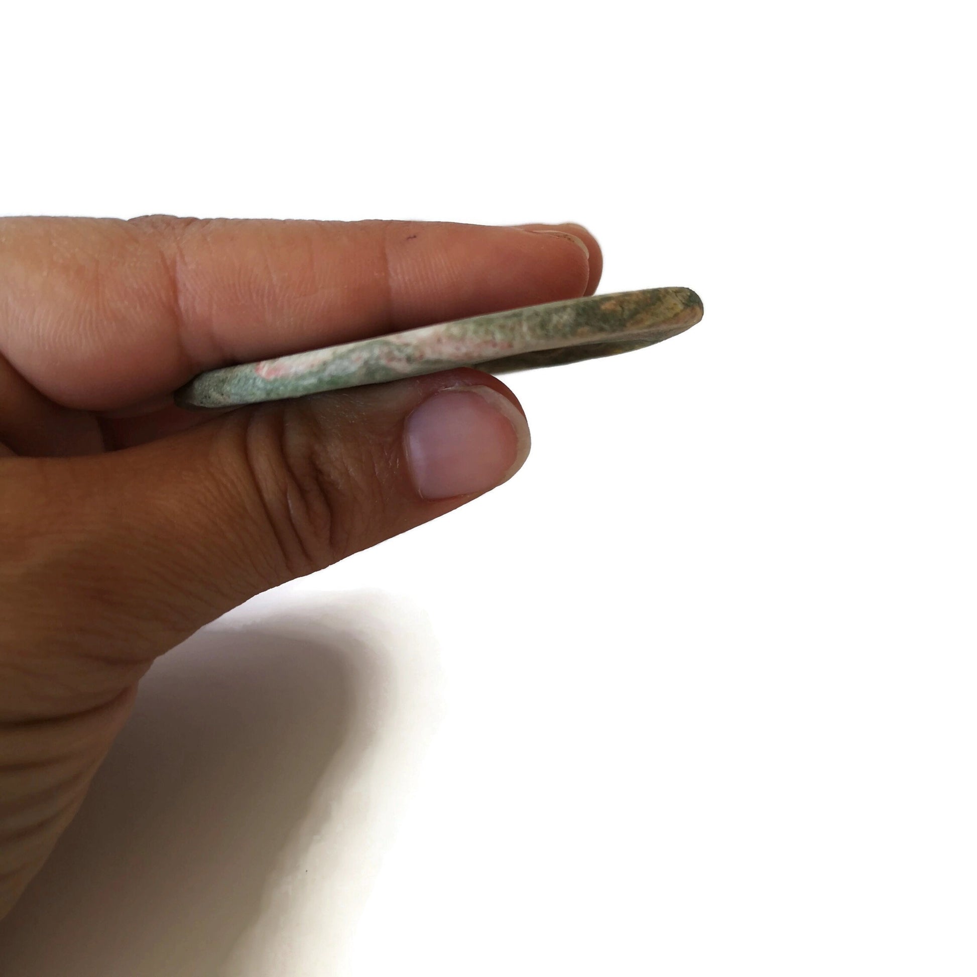 1Pc 60mm Matte Green Handmade Ceramic Extra Large Necklace Pendant For Jewelry Making, Round Jumbo Statemant Jewelry Parts, Cute Clay Charm - Ceramica Ana Rafael