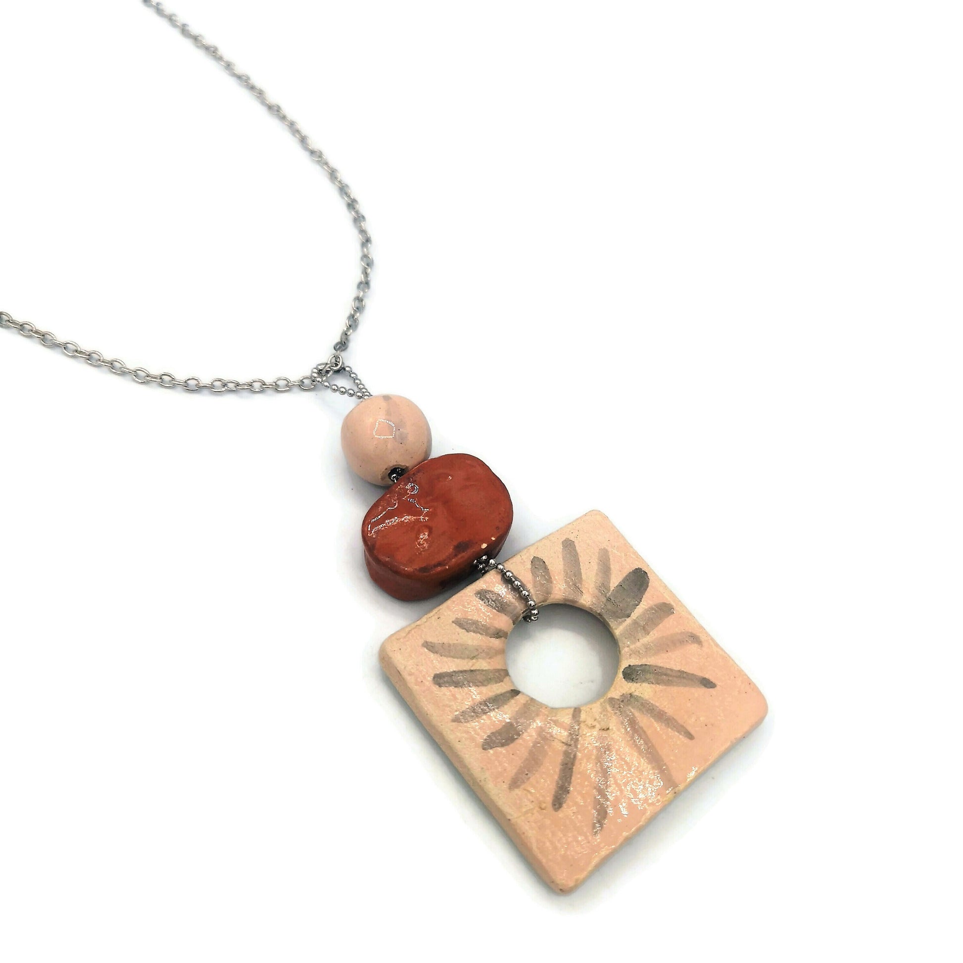 Everyday Necklace Aesthetic, Trendy Statement Pendant Necklace For Women, Best Gifts For Her, Unique Mom Birthday Gift From Son, Best Seller - Ceramica Ana Rafael