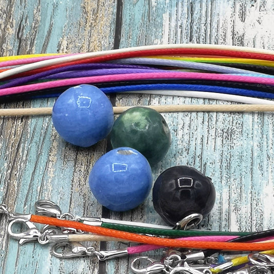 4Pcs 15mm Large Handmade Ceramic Beads For Jewelry making, Unique Bubblegum Beads, Clay Craft Beads Decorative, Mixed Round Colorful Beads - Ceramica Ana Rafael