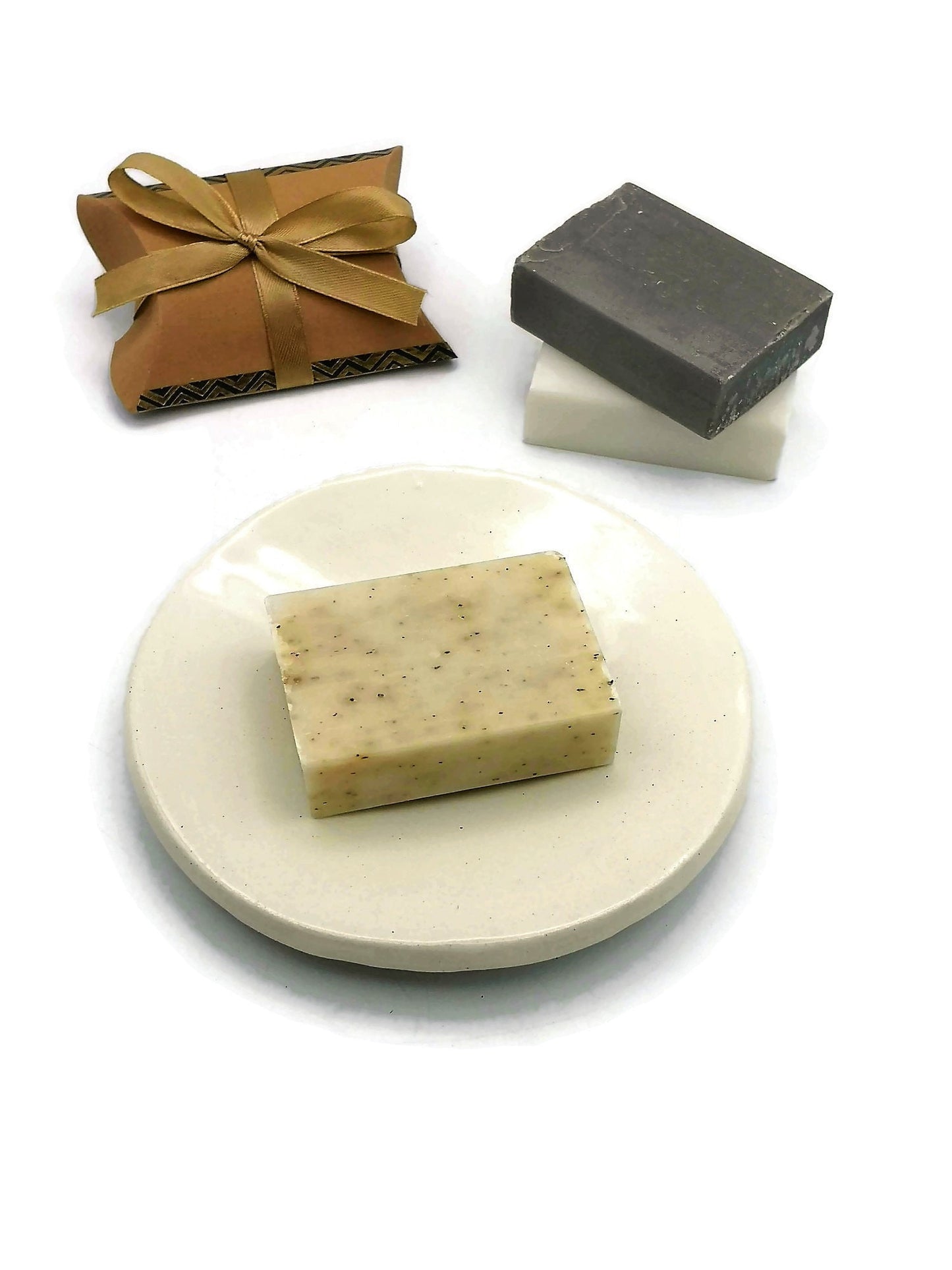 White Clay Soap Saver, Handmade Ceramic Draining Soap Dish Soap Dispenser, Soap Bar Holder, Pottery Tray, Small Zero Waste Trinket Dish - Ceramica Ana Rafael