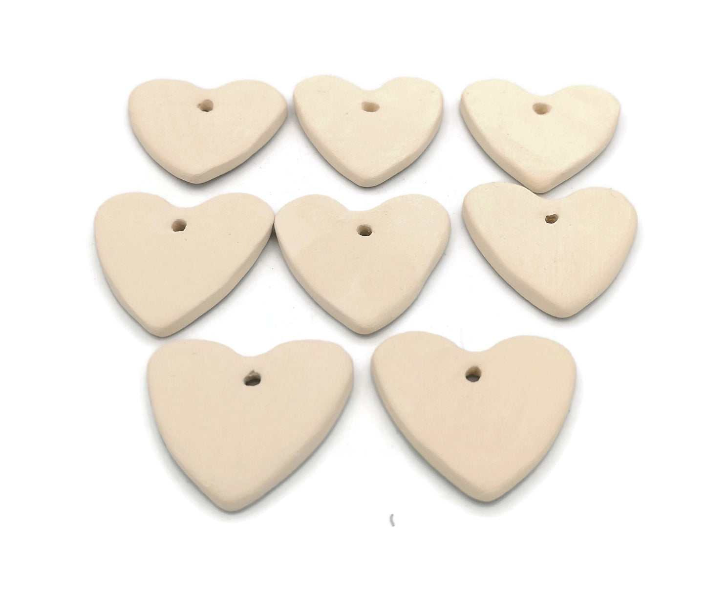 8Pc Handmade Hang Tags, Blank Heart Unpainted Ceramic Bisque Ready To Paint, Mothers Day Guft For Mom, Best Sellers Valentines Day gift - Ceramica Ana Rafael