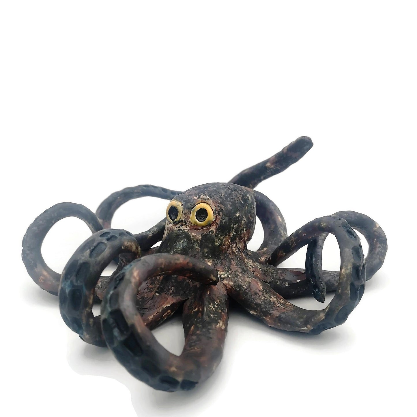 Modern Handmade Ceramic Sculpture, Octopus Modern Coastal Art, Contemporary Custom Wedding Gift For Couple, Decorative Table Sculpture - Ceramica Ana Rafael