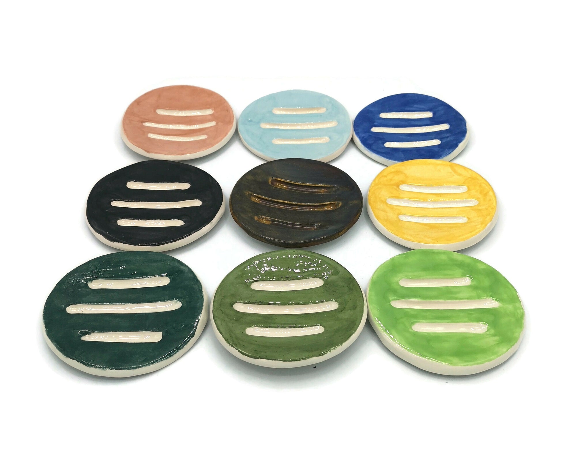 DISH SOAP DISPENSER With Drain, Ceramic Soap Dish Tray, Bathroom Accessories For Soap Bar Soap Saver - Ceramica Ana Rafael