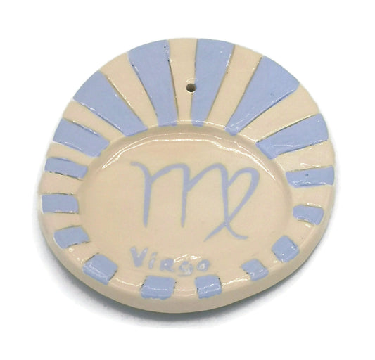 Handmade Ceramic Zodiac Incense Stick Burner For Home Decor, Blue Virgo Birthday Gift For Her, Clay Incense Cone Holder, Mom Gift Idea - Ceramica Ana Rafael