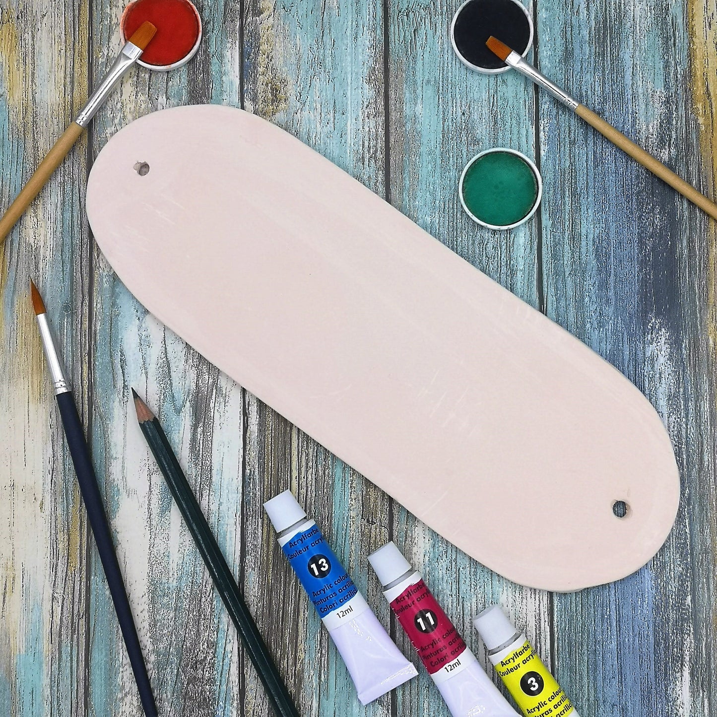 PLAQUE BLANKS, UNPAINTED Ceramic Bisque Tiles To Hang, Handmade Decorative Tiles, Diy Craft Kit Ready To Paint - Ceramica Ana Rafael