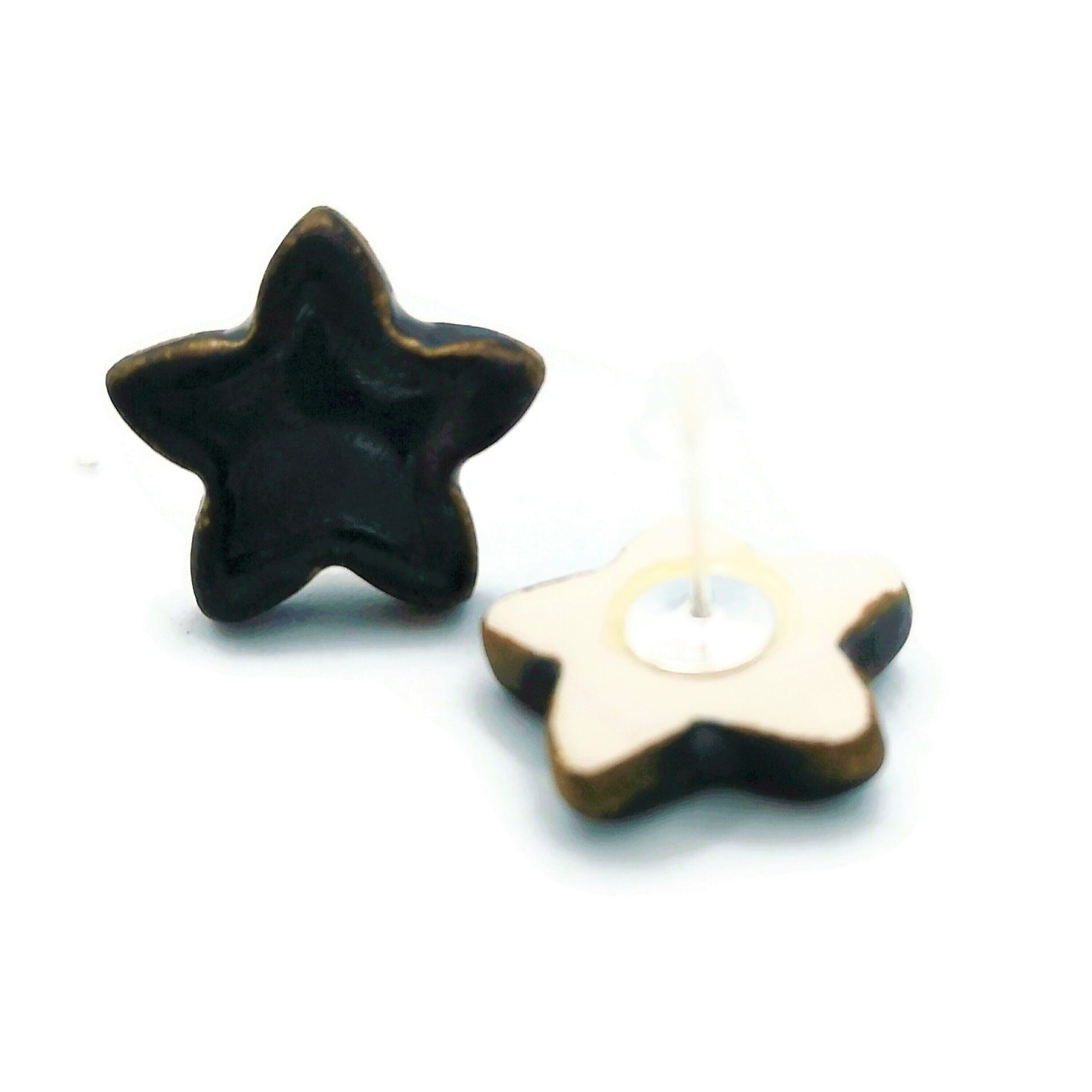 Star Stud Earrings, Geometric Earrings Studs, Clay Earrings Best Gifts For Her, Quirky Mom Birthday Gift From Daughter - Ceramica Ana Rafael