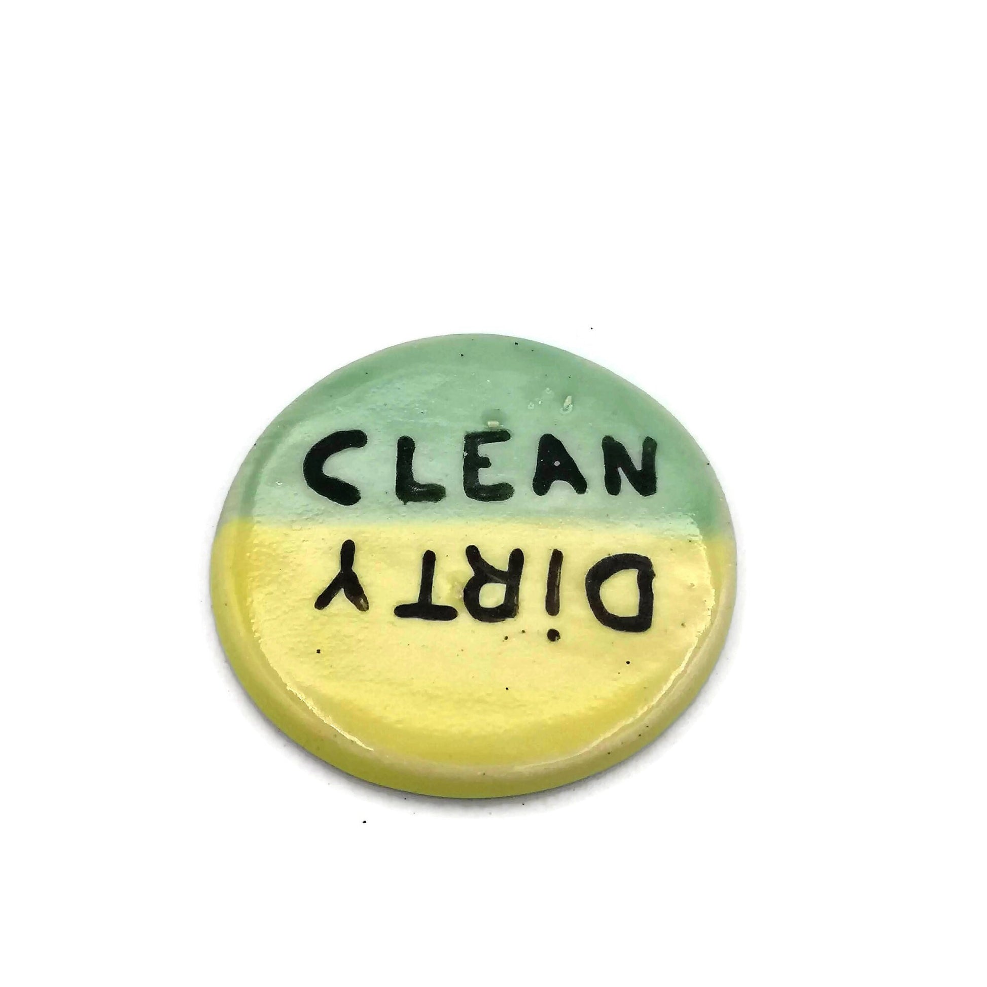 Large Clean Dirty Dishwasher Magnet, Handmade Ceramic Round Refrigerator Magnet, Housewarming Gift First Home Most Sold Items - Ceramica Ana Rafael