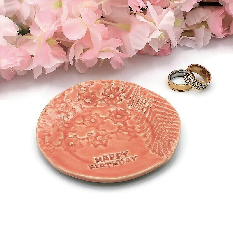 Ring Holder Dish, Mom Birthday Gift From Daughter, Small Key Dish Best Gifts For Her, Gift For Girlfriend Custom Birthday Gift - Ceramica Ana Rafael