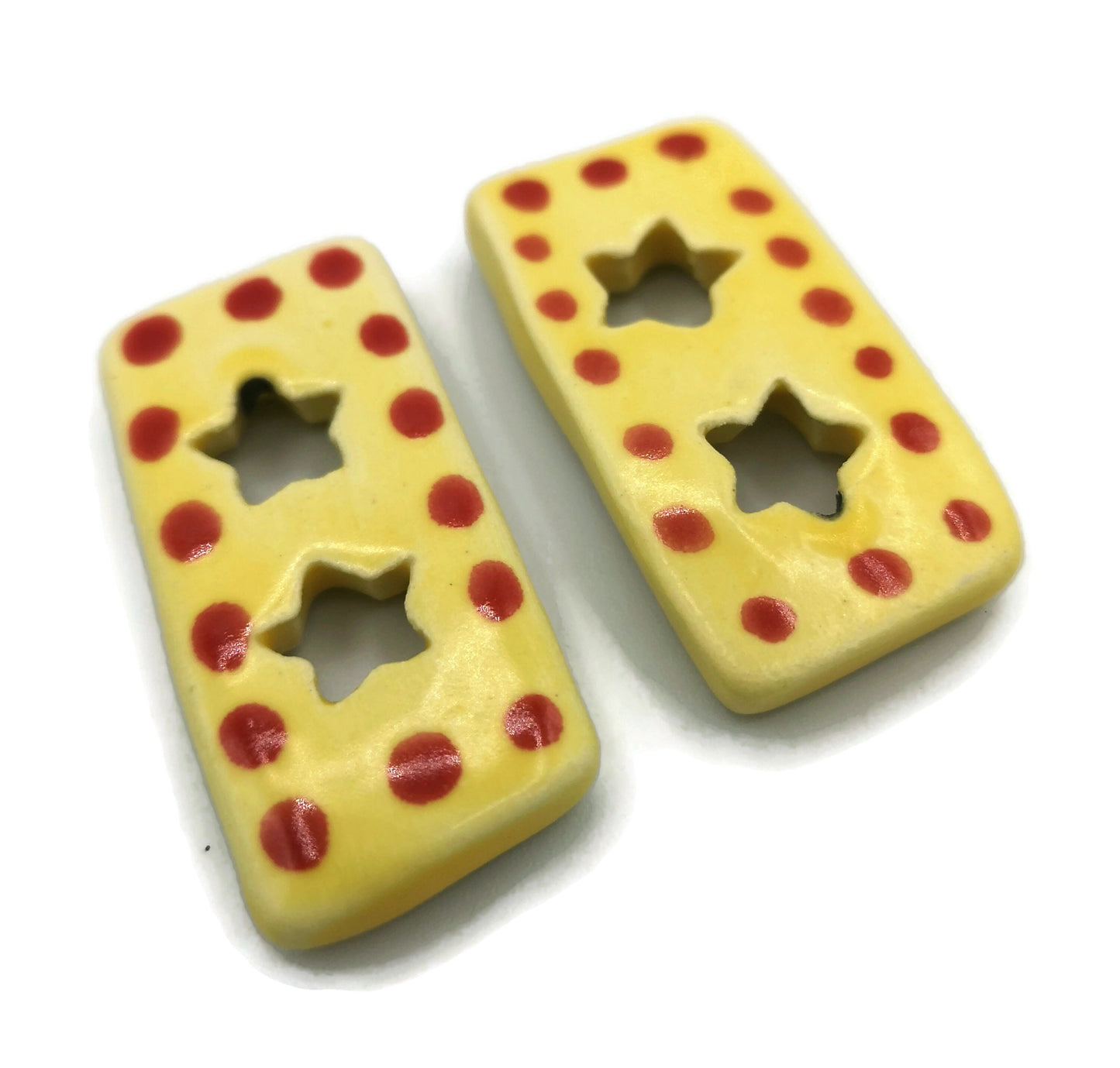 Coat Buttons Large, 2 Pcs Antique Look Sewing Supplies And Notions, Handmade Ceramic Beads Best Gifts For Her - Ceramica Ana Rafael