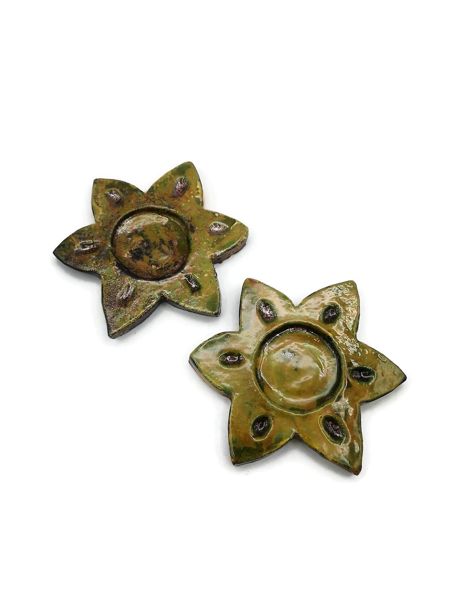 Handmade Ceramic Star Candle Holder For Home Decor, Office Desk Accessories For Her, Artisan Pottery Tealight Holder, Gift Idea For Women - Ceramica Ana Rafael