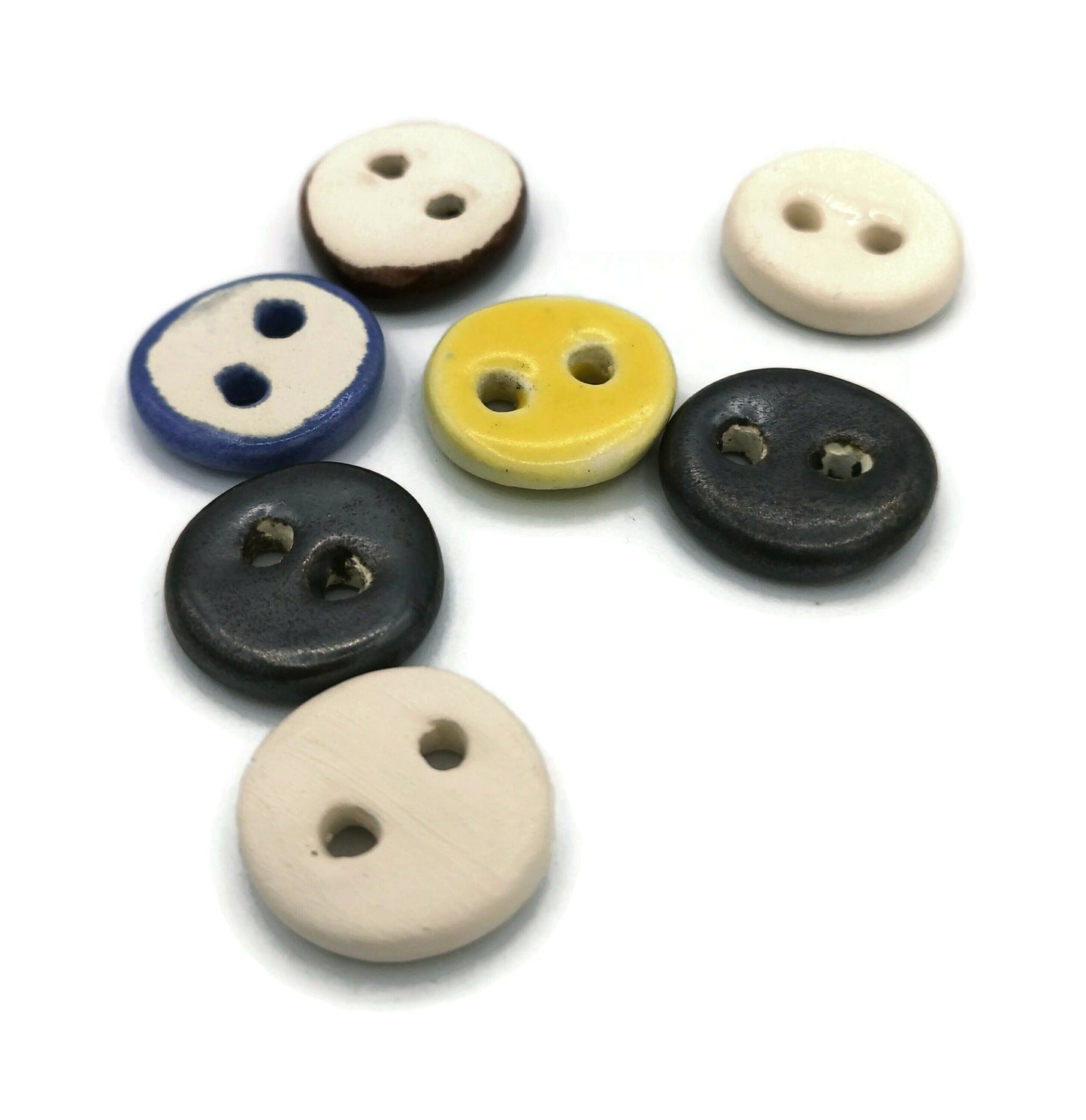 Unique Buttons Set Of 7, Novelty Theme Buttons, Clay Buttons Custom, Flat Buttons Lot, Best Sellers Sewing Supplies And Notions Round Button - Ceramica Ana Rafael