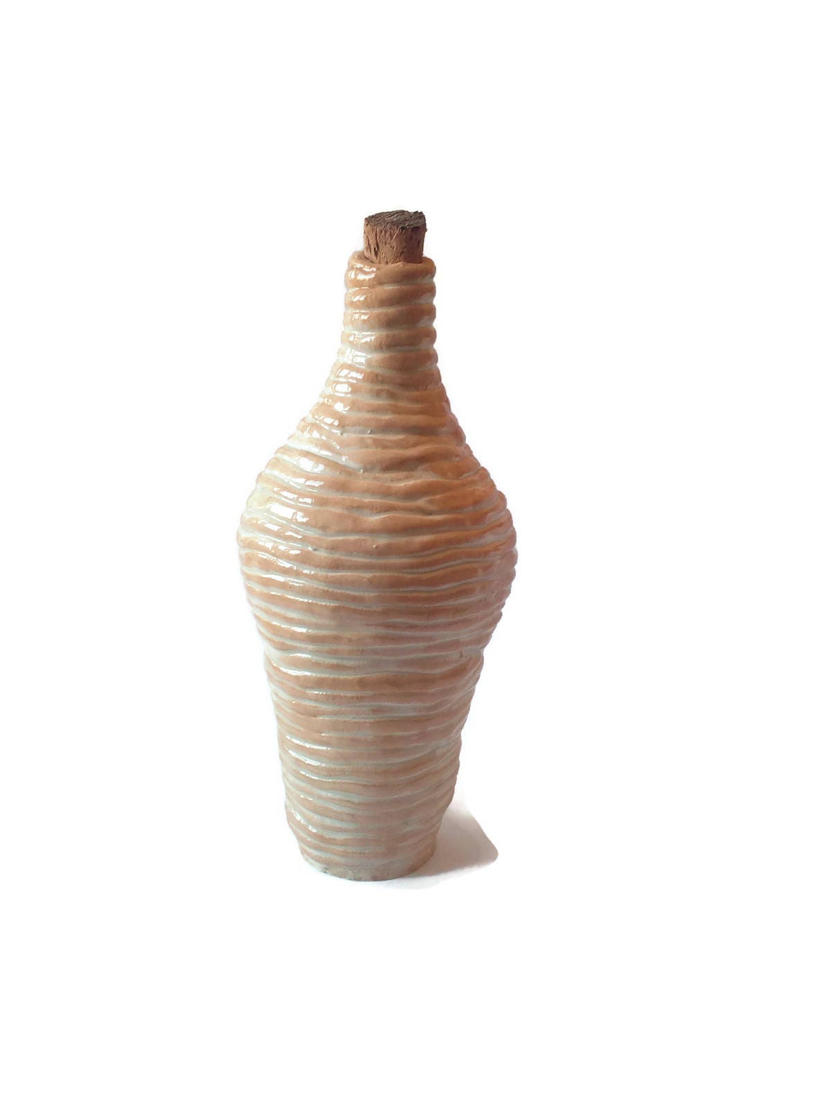 Decorative Bottle With Cork, Best Gifts For Him, Ceramic Vase Farmhouse Decor, Best Sellers Dad Birthday Gift, Rustic Home Decor Ceramic Jar - Ceramica Ana Rafael