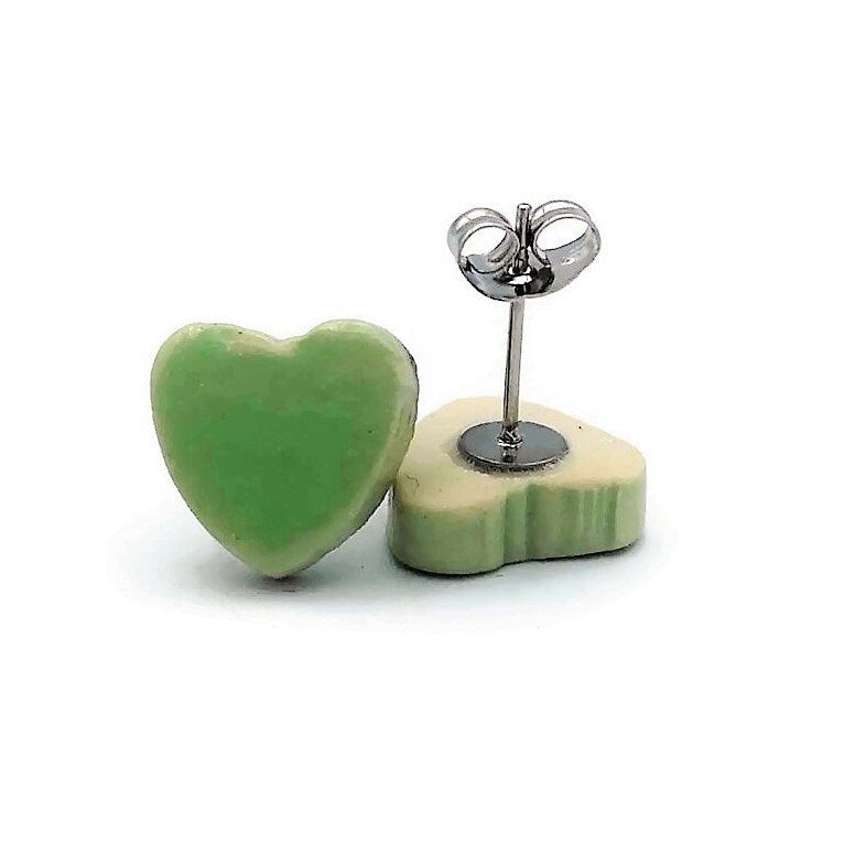 Heart Stud Earrings For Women, Minimalist Novelty Small Stud Earrings Dainty, Best Gifts For Her, Unique Valentines Day Gift For Girlfriend - Ceramica Ana Rafael