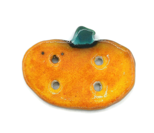 1Pc 50mm Handmade Ceramic Pumpkin Buttons Decoratve Halloween Sewing Buttons, Clothing Finishes, Extra Large Clothing Accessories