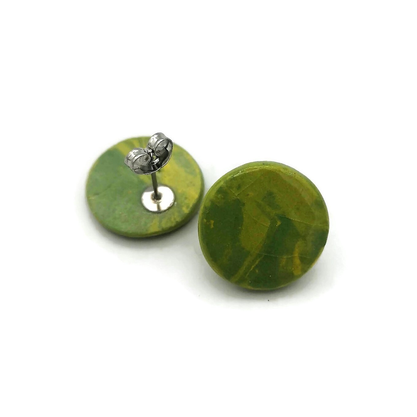 Minimalist Ceramic Earrings, Cute Jewelry Best Gifts For Her, Dainty Earrings Mom Birthday Gift From Daughter, Small Stud Earrings Marbled - Ceramica Ana Rafael