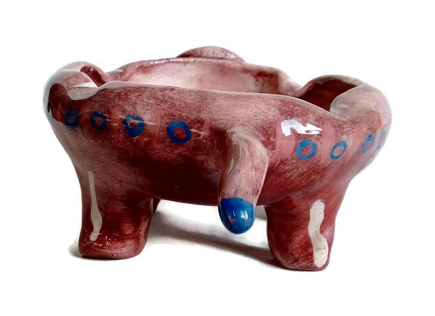 Handmade Ceramic Weird Animal Ashtray for Cigars, Decorative Pottery Best Gift For Her, Hand Painted Imaginary Animal Trinket Dish With Feet - Ceramica Ana Rafael