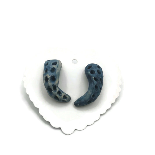 Octopus Earrings For Women, Minimalist Novelty Blue Stud Earrings, Best Gifts For Her, Artisan Clay Tentacle Jewelry - Ceramica Ana Rafael
