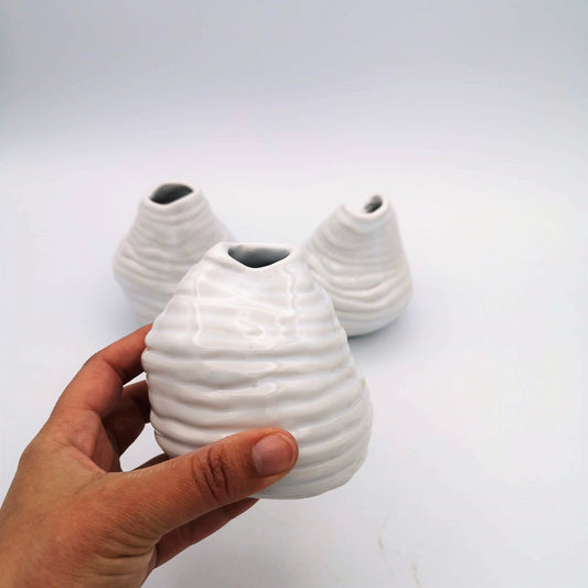 Set of 3 Handmade Ceramic Small Vase Irregular Shaped Pottery Abstract Sculpture Ceramic Vessel Mom Birthday Gift From Daughter - Ceramica Ana Rafael