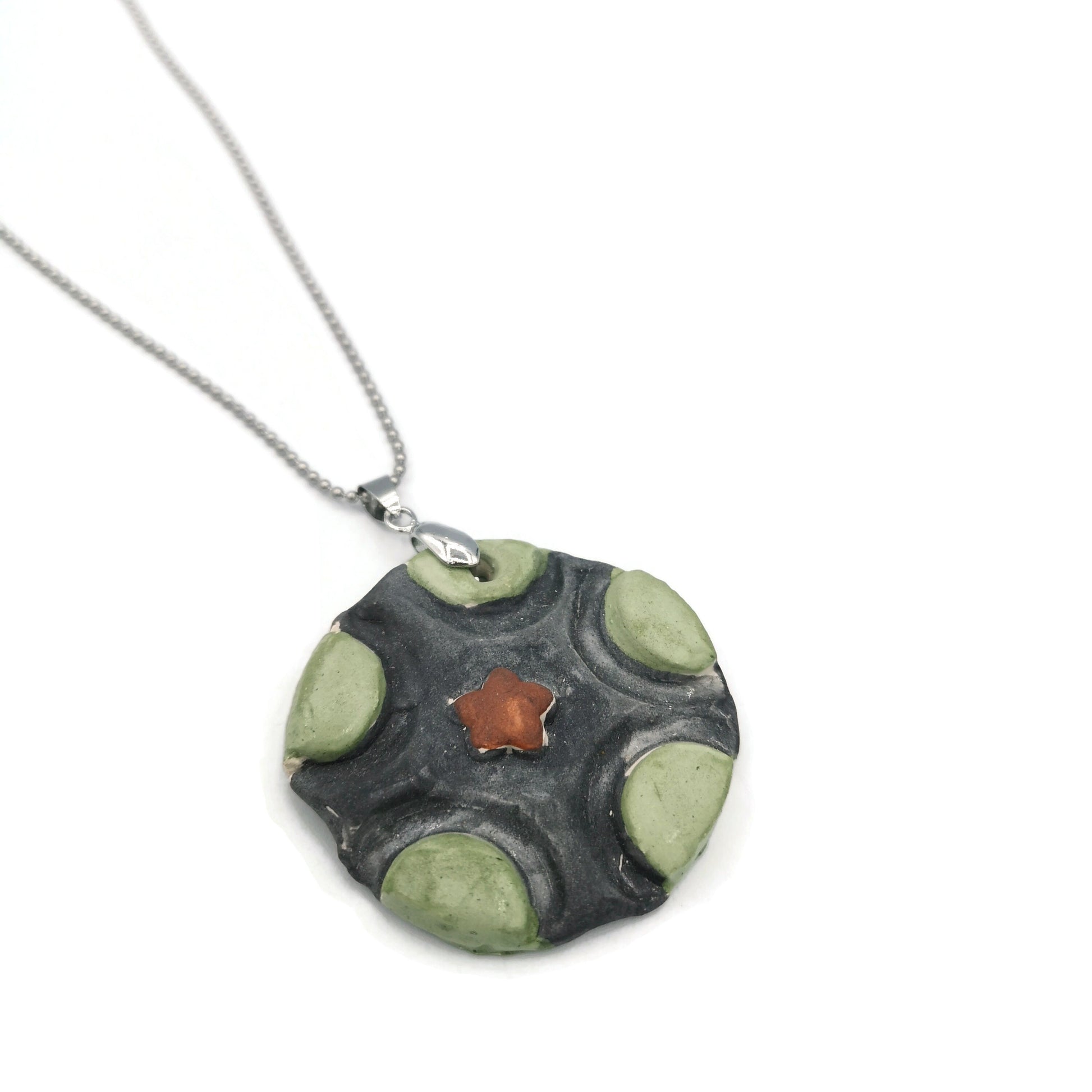 PENDANT NECKLACE, BOHEMIAN Aesthetic Necklace, Best Gifts For Her, Decorative Clay Necklace For Men, Everyday Necklace - Ceramica Ana Rafael